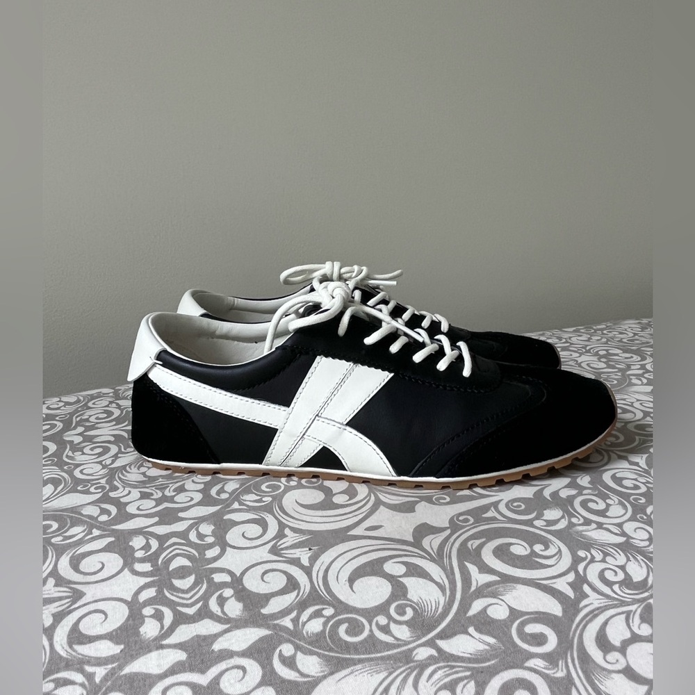 Tory Burch Black and White Hank Field Sneakers